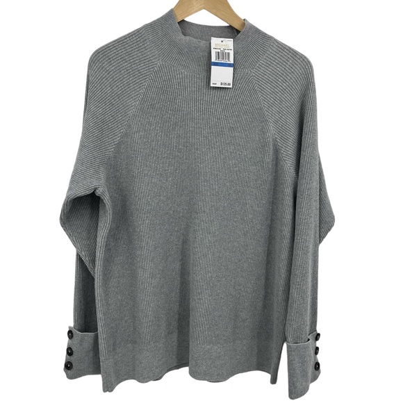 MICHAEL Michael Kors Sweaters - NWT Michael Kors Womens Mock Neck Grey Silver Sweater Womens Size XL X-Large NEW